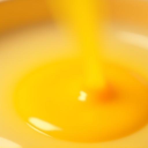 Smooth mango purée being poured